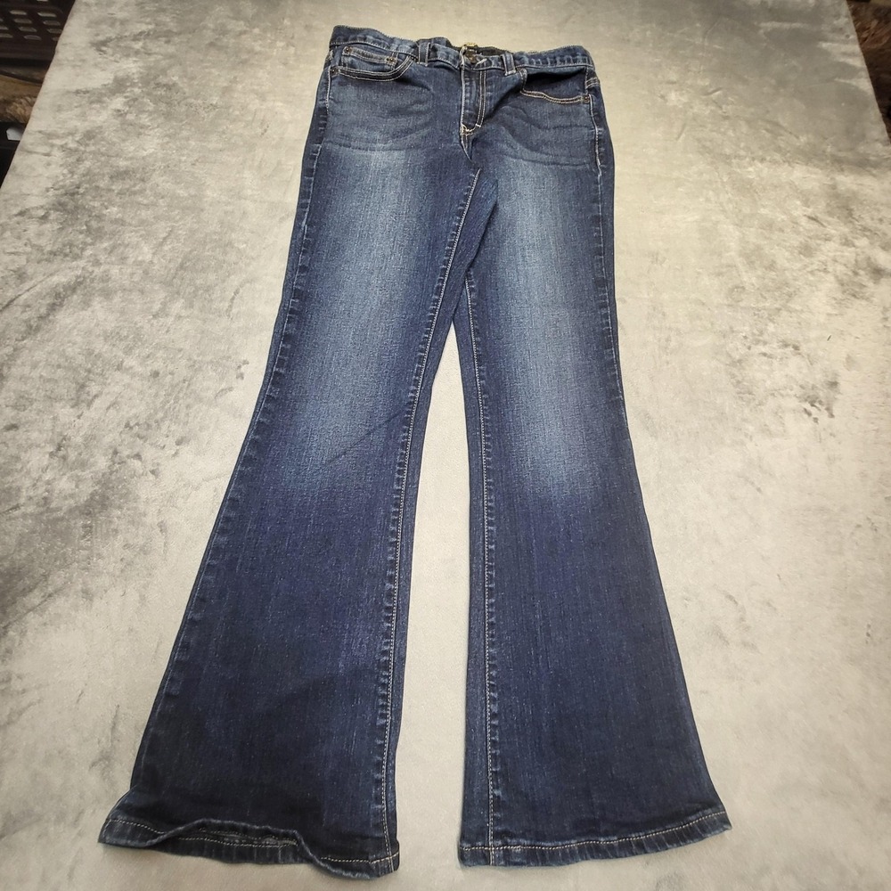 Calvin Klein Jeans Womens 6 Blue Flare Slim Stretch Dark Wash Denim 5-Pocket